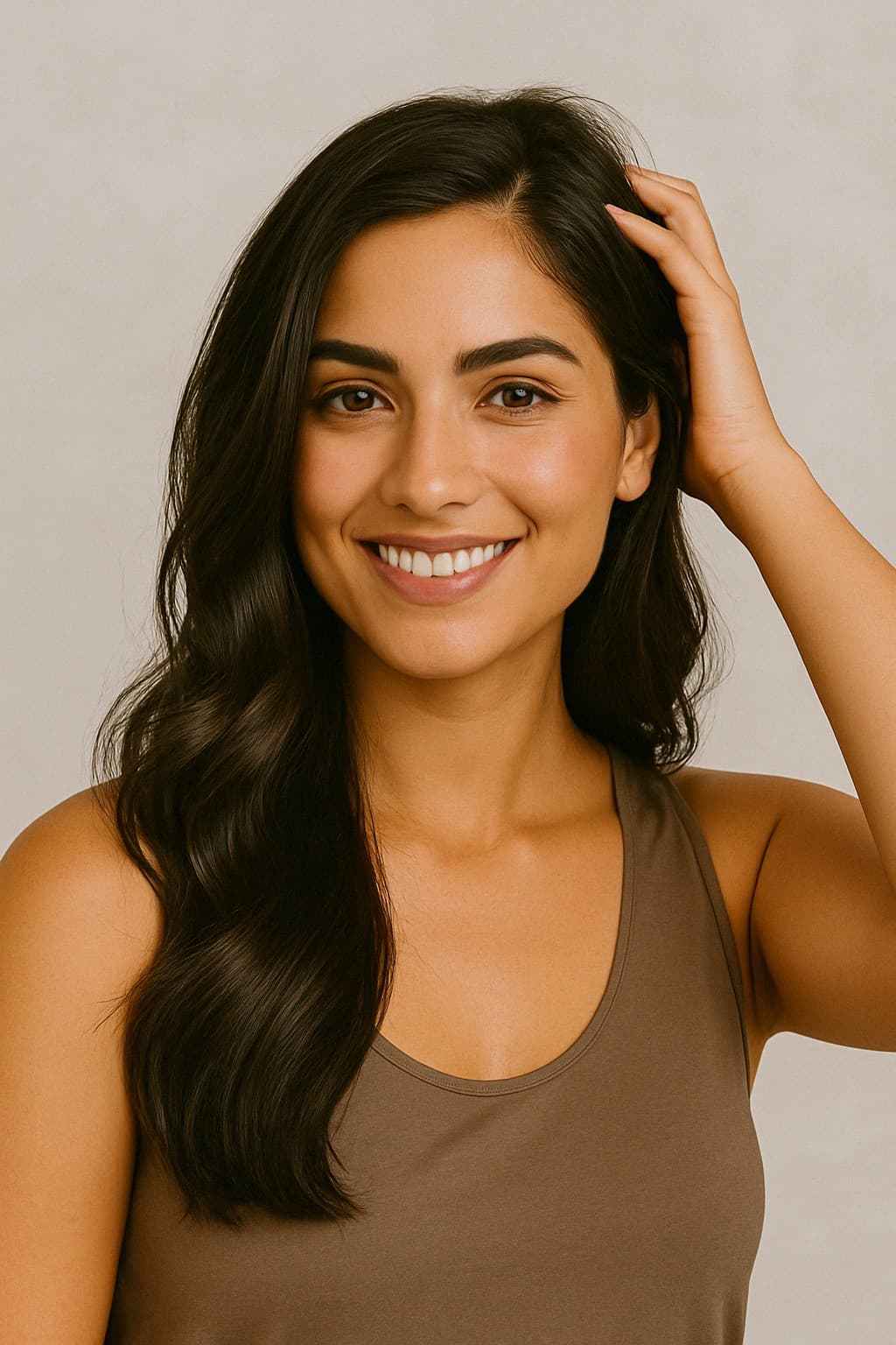 Woman with healthy hair looking confident